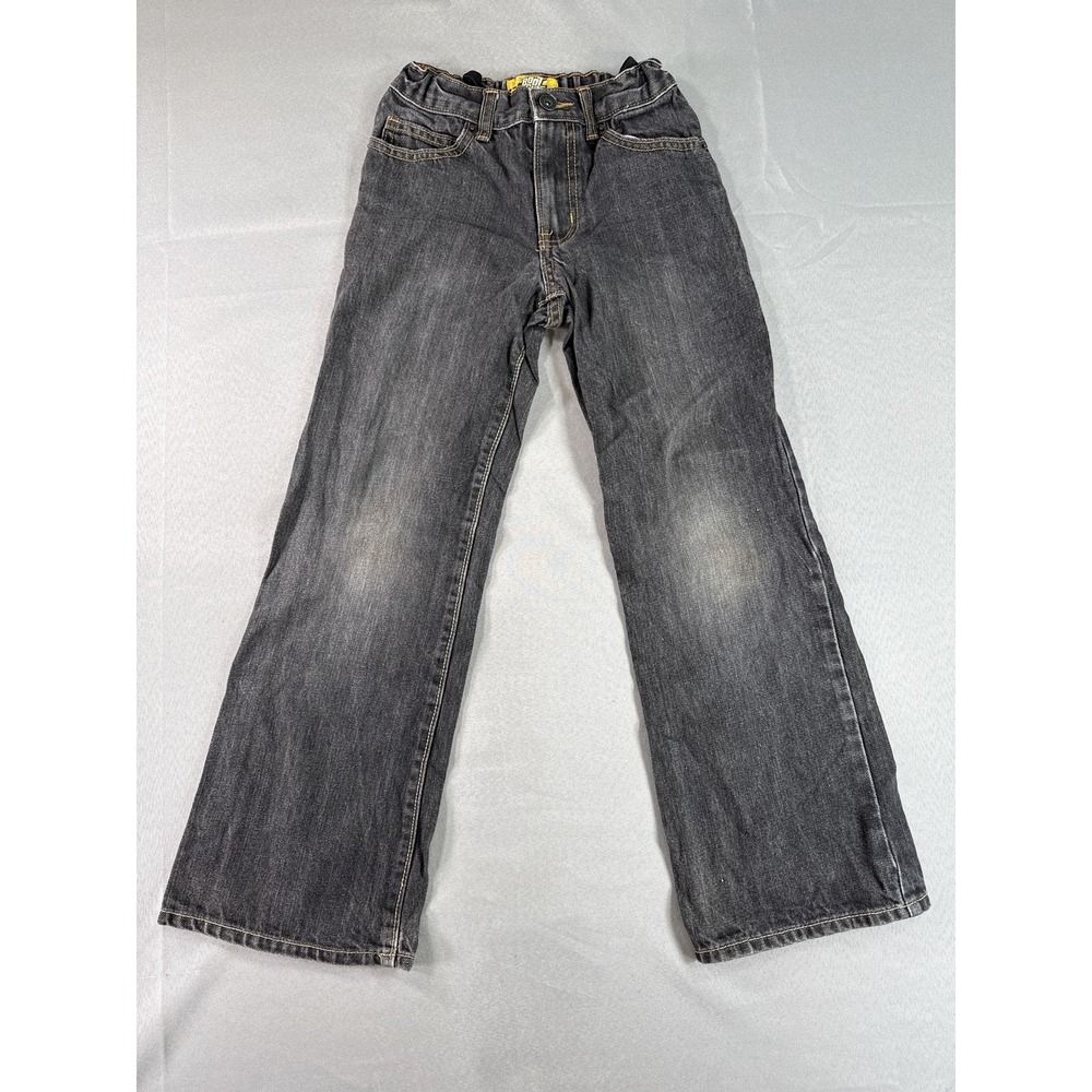 Old Navy Boys Bootcut Jeans 10 Slim Black Charcoal Gray Faded Wash Denim Bottoms